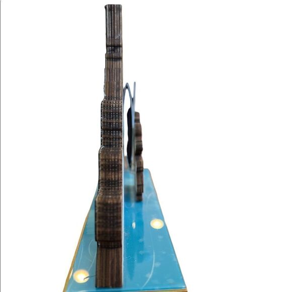 NWT Disney Mickey & Minnie Skating Holiday Cheer Wood Christmas Sign Light Up - Picture 4 of 4